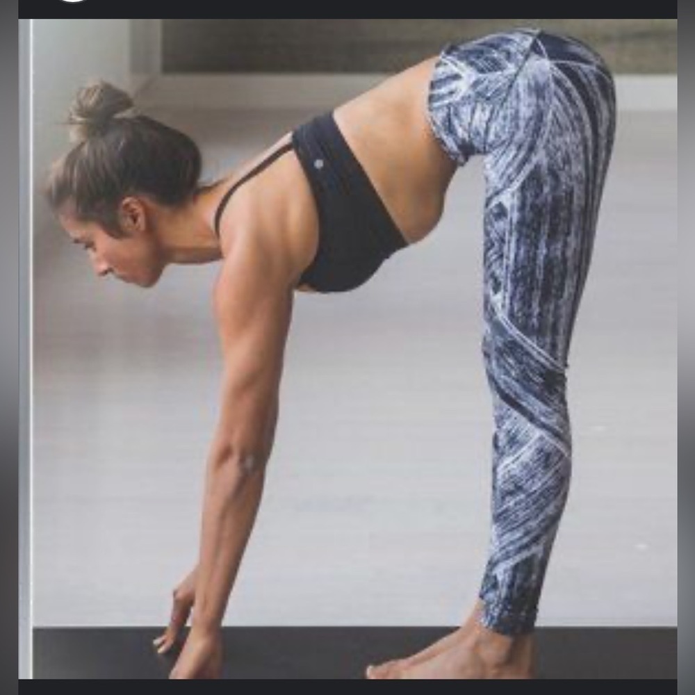 Lululemon Wunder Under Roll Down Leggings Womens Heat Wave White Black. Size 4 - Picture 8 of 12